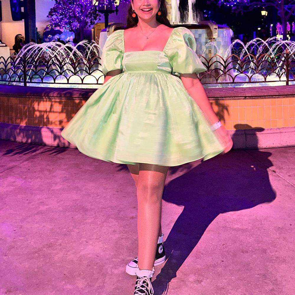 Selkie Puff Dress in Avocado Size XS